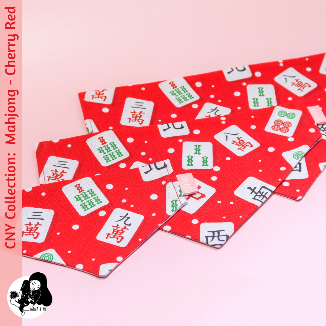 Bandana - My Lucky Mahjong - Cherry Red